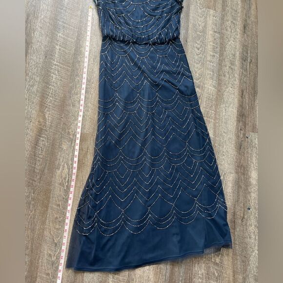 Adrianna Papell Women's Short Sleeve Blouson Beaded Gown-Size 10 - Picture 11 of 14